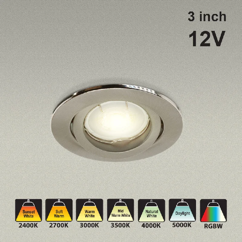 VBD-MTR-65T Low Voltage IC Rated Downlight LED Light Fixture, 3 inch Round Nickel Chrome