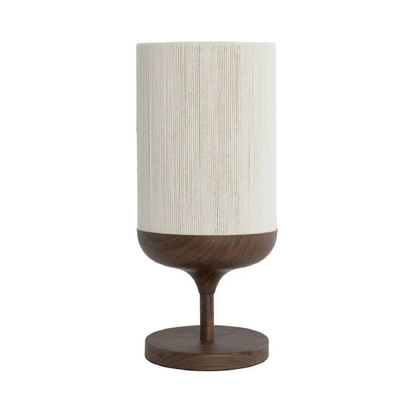 Dania Table Lamp- Wood Print Brown+Rope Cream