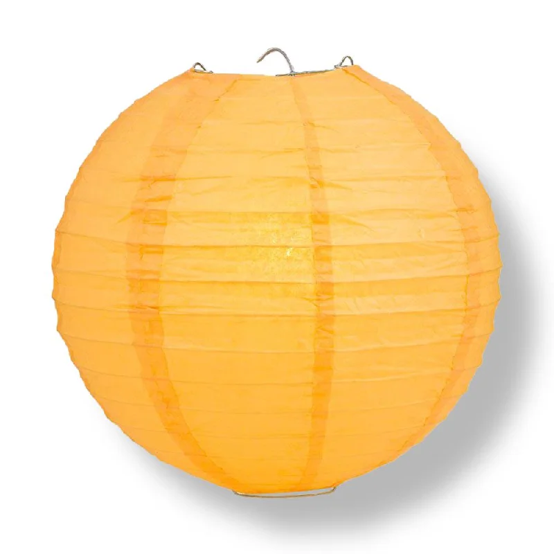 36" Papaya Jumbo Round Paper Lantern, Even Ribbing, Chinese Hanging Wedding & Party Decoration