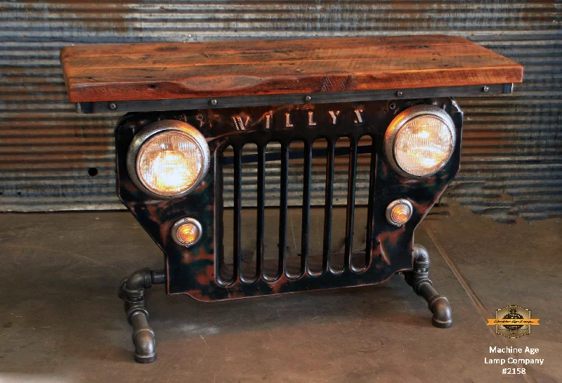 Steampunk Industrial / JEEP Willys / CJ3B / Barn Wood Top / Table #2158 sold