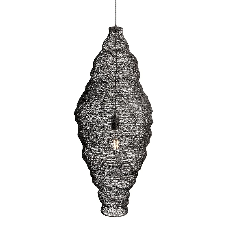 60 watt Edison style light bulbsBeehive Wire Cage Metal Mesh Pendant Light - Oval - Pewter