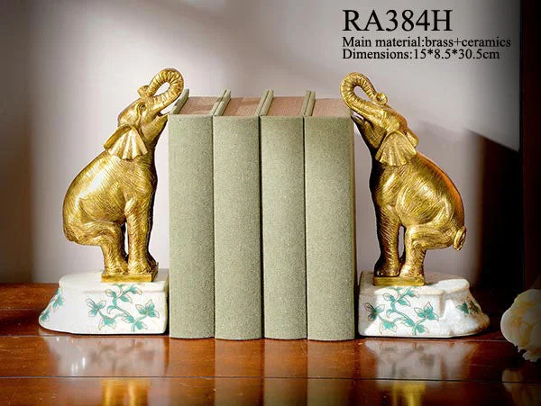 Bronze Elephant Bookend