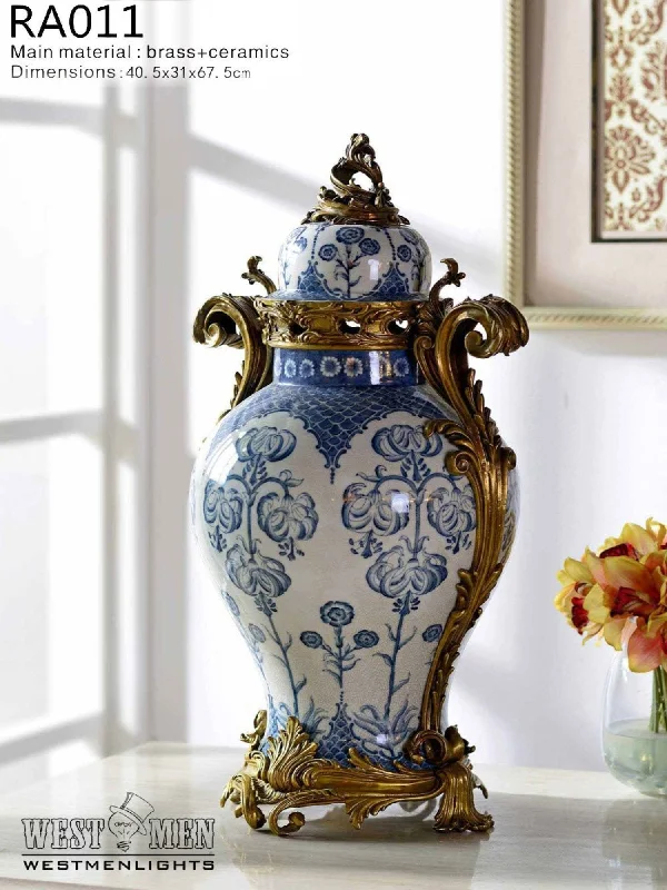 Gilt Bronze Covered Porcelain Vase