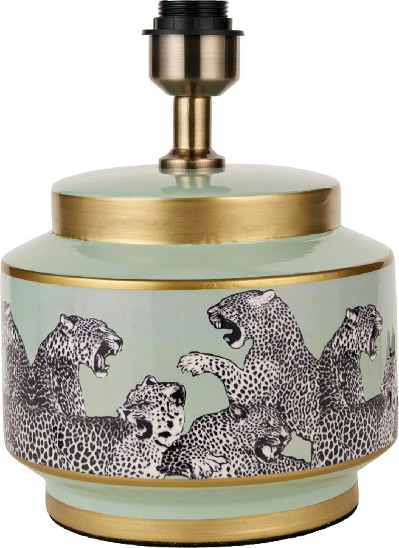 Saskia Sage Cheetah Ceramic Table Lamp  - Base Only