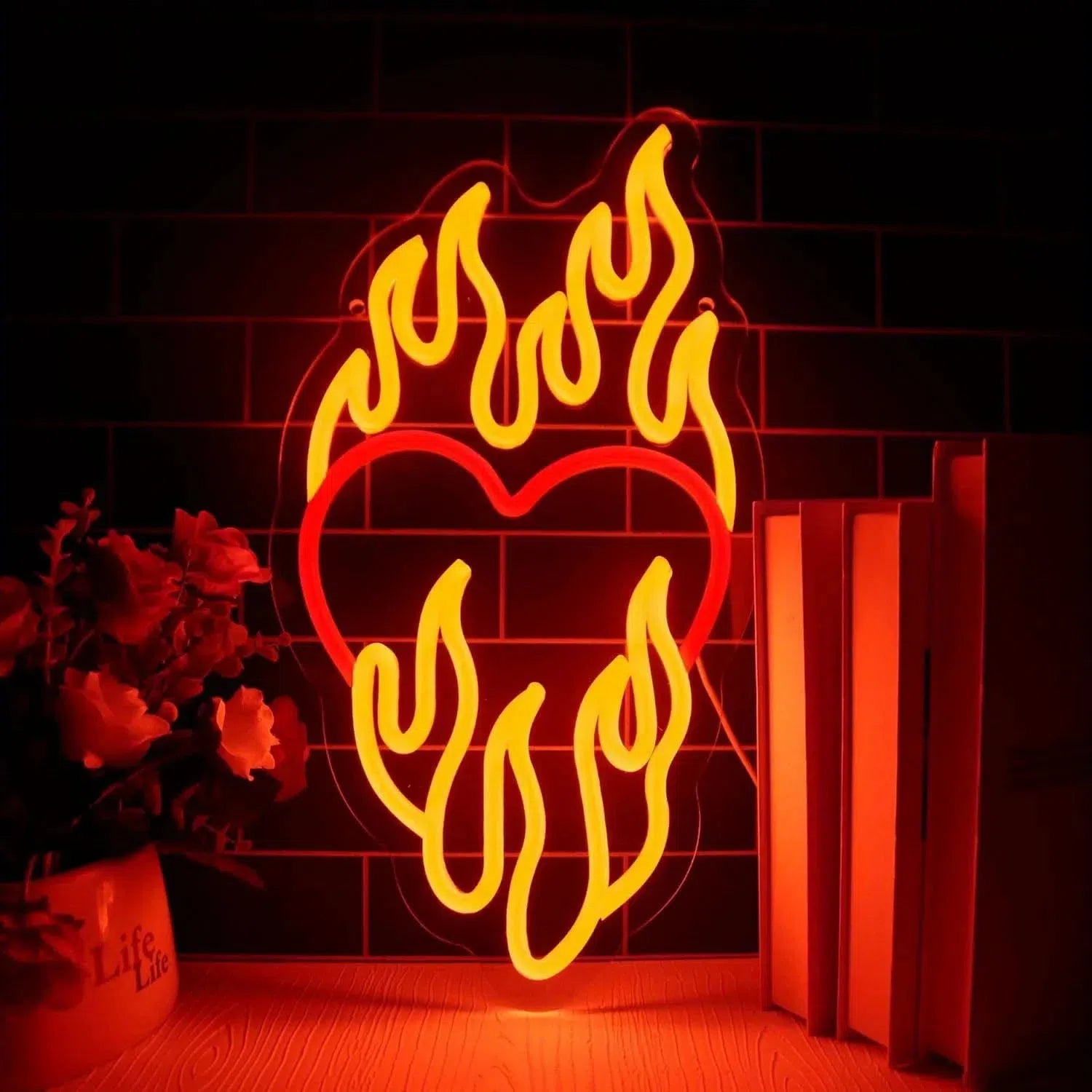 Heart on Fire Neon Light