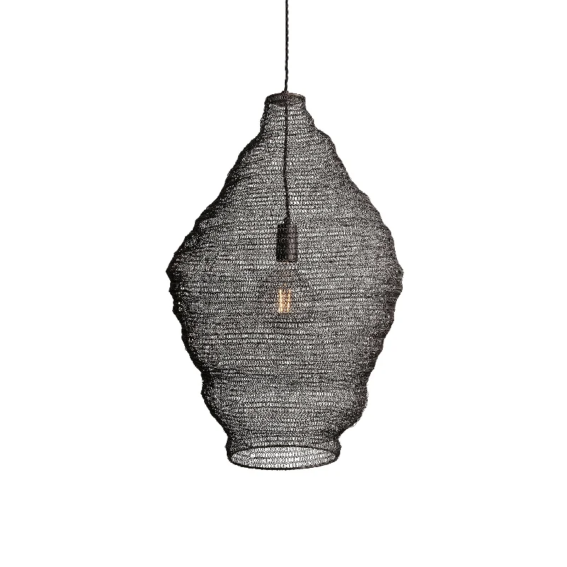 Edison globe light bulbsBeehive Wire Cage Metal Mesh Pendant Light - Diamond - Pewter