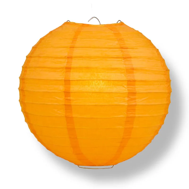 36" Orange Jumbo Round Paper Lantern, Even Ribbing, Chinese Hanging Wedding & Party Decoration