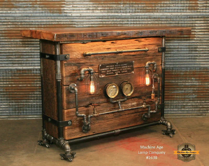 Steampunk Industrial / Bar / Railroad / Hostess Stand / Table / Pub / #1638