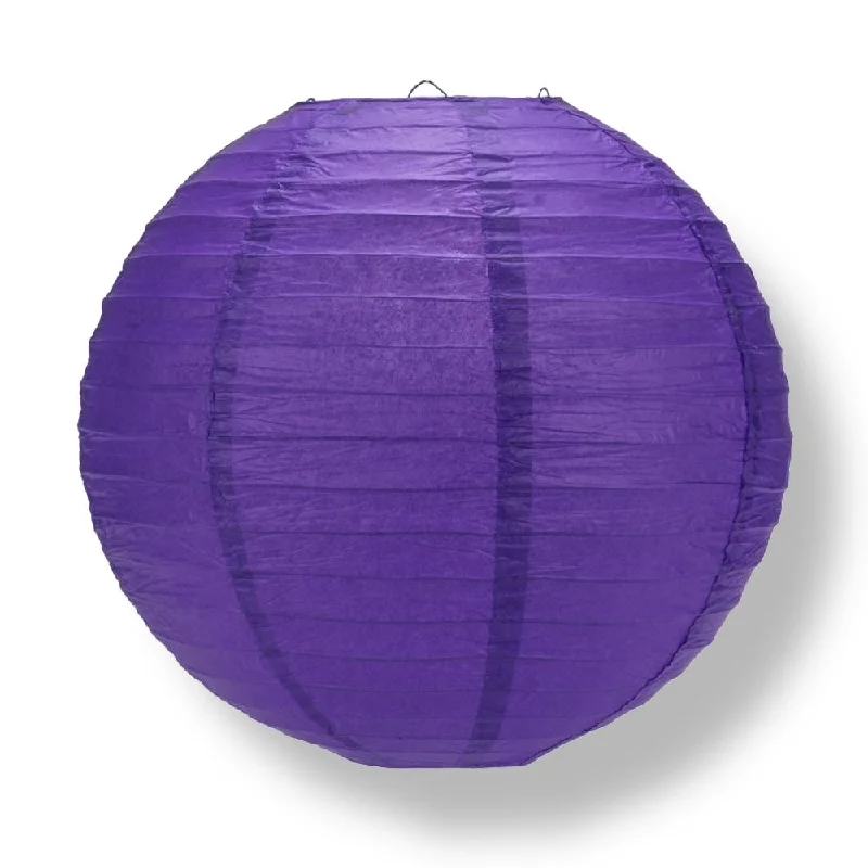 BLOWOUT 36" Plum Purple Jumbo Round Paper Lantern, Even Ribbing, Chinese Hanging Wedding & Party Decoration