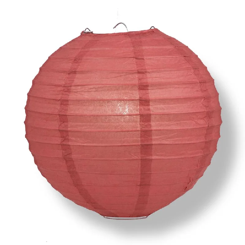 BLOWOUT 30" Marsala / Burgundy Wine Jumbo Round Paper Lantern, Even Ribbing, Chinese Hanging Wedding & Party Decoration