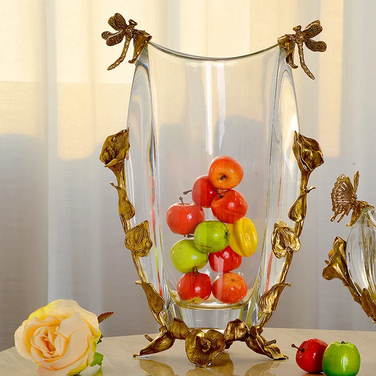 Ormolu Mounted Crystal Flower Vase as Fruits Vase