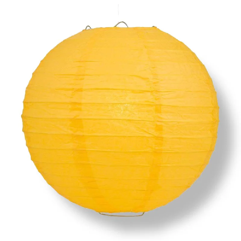 BLOWOUT 30" Yellow-Orange Jumbo Round Paper Lantern, Even Ribbing, Chinese Hanging Wedding & Party Decoration