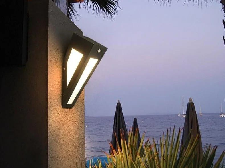 Modern Solar Wall Light Outdoor Garden Wall Lamp Waterproof Electricity Human Body Sensor Wall Lighting Courtyard Porch Light