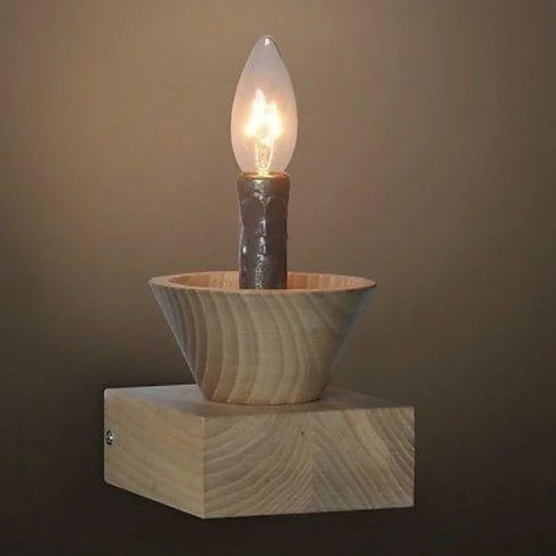 Vintage Wooden Candle Sconce