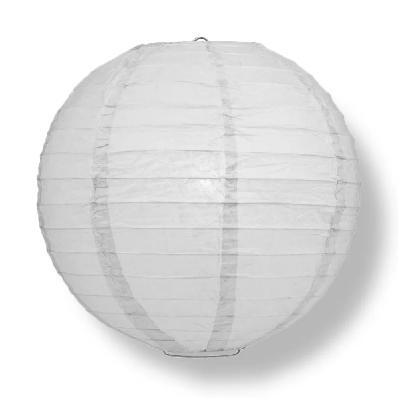 BLOWOUT 36" Gray / Grey Jumbo Round Paper Lantern, Even Ribbing, Chinese Hanging Wedding & Party Decoration