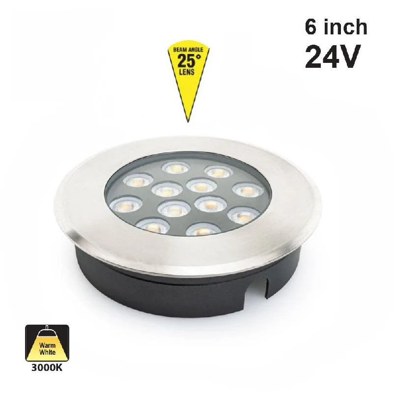 UL-1201-1500-I Outdoor Round Shallow Recessed inground light, 24V 15W 3000K(Warm White)