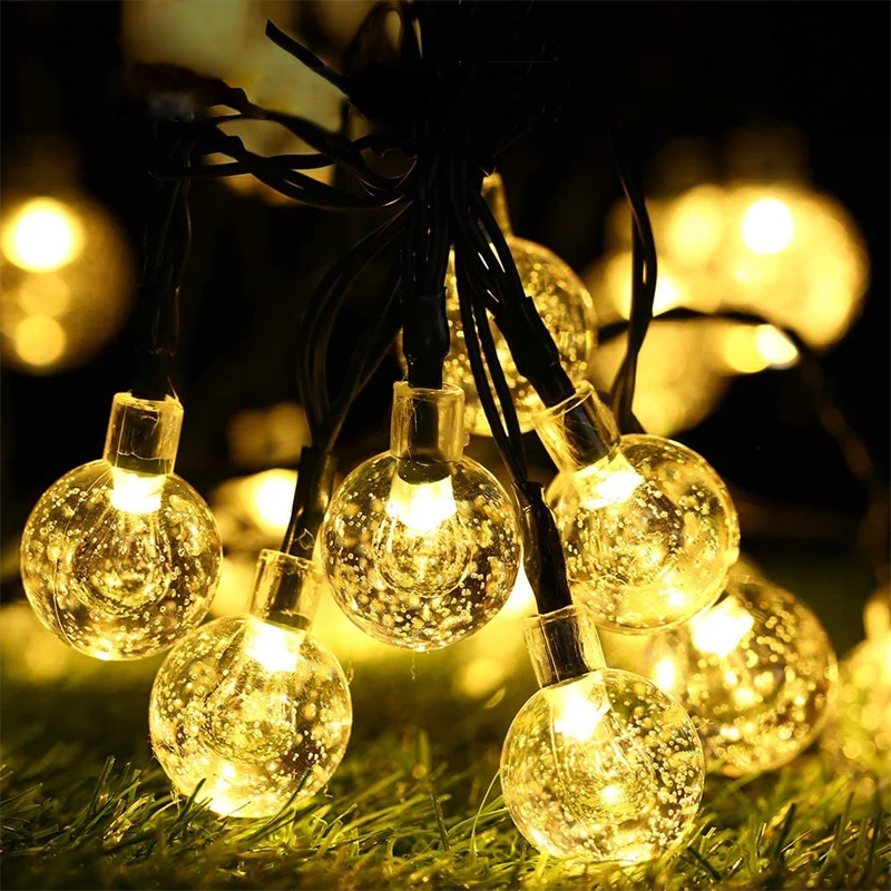 Solar Crystal Globe LED String Lights