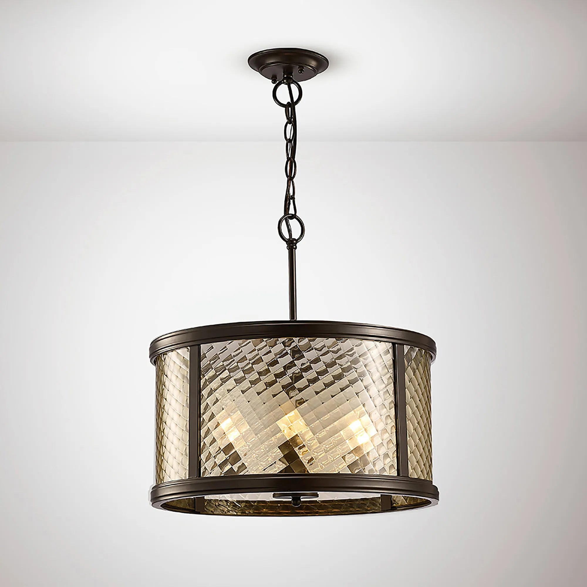 Track lighting for highlighting bookcasesAsia Pendant Semi Flush 3/4 Light- Oiled Bronze/Clear Glass