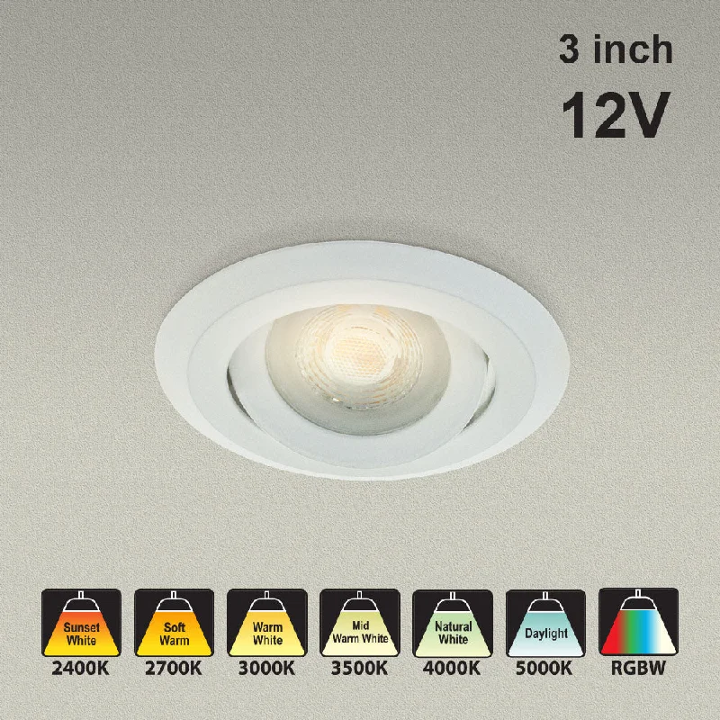 VBD-MTR-6W Low Voltage IC Rated Downlight LED Light Fixture, 3 inch Round White