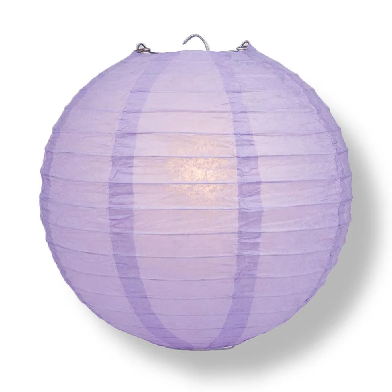 36" Lavender Jumbo Round Paper Lantern, Even Ribbing, Chinese Hanging Wedding & Party Decoration