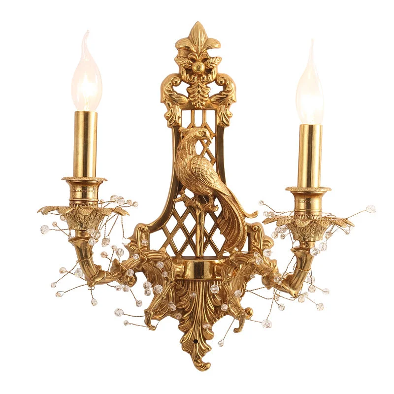 peacock gilt bronze sconce