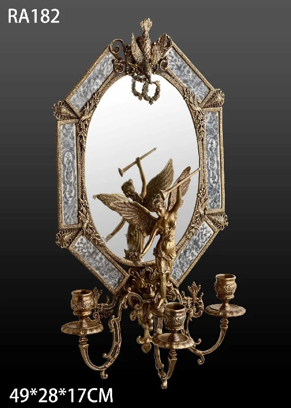 Gilt Bronze Wall Mirror as Candlestick