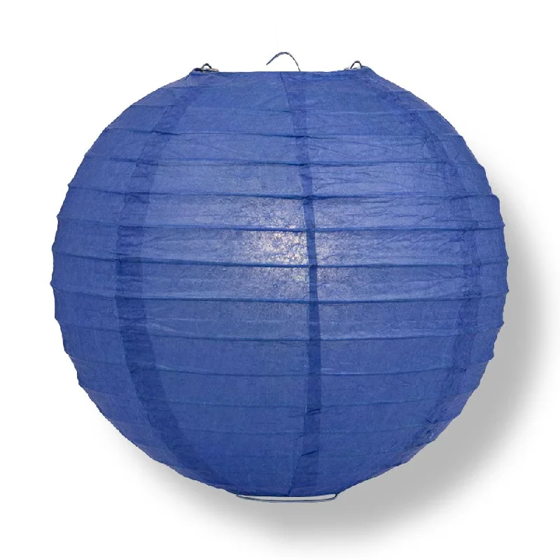 36" Dark Blue Jumbo Round Paper Lantern, Even Ribbing, Chinese Hanging Wedding & Party Decoration