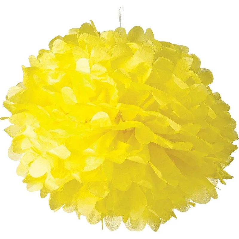 Yellow 10 Inch Tissue Paper Flower Pom Pom