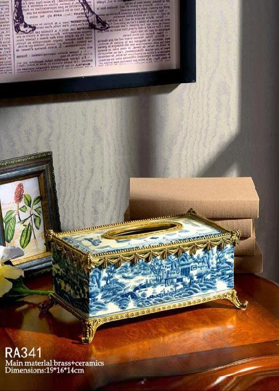 Gilt Bronze Rectangular Tissue Box