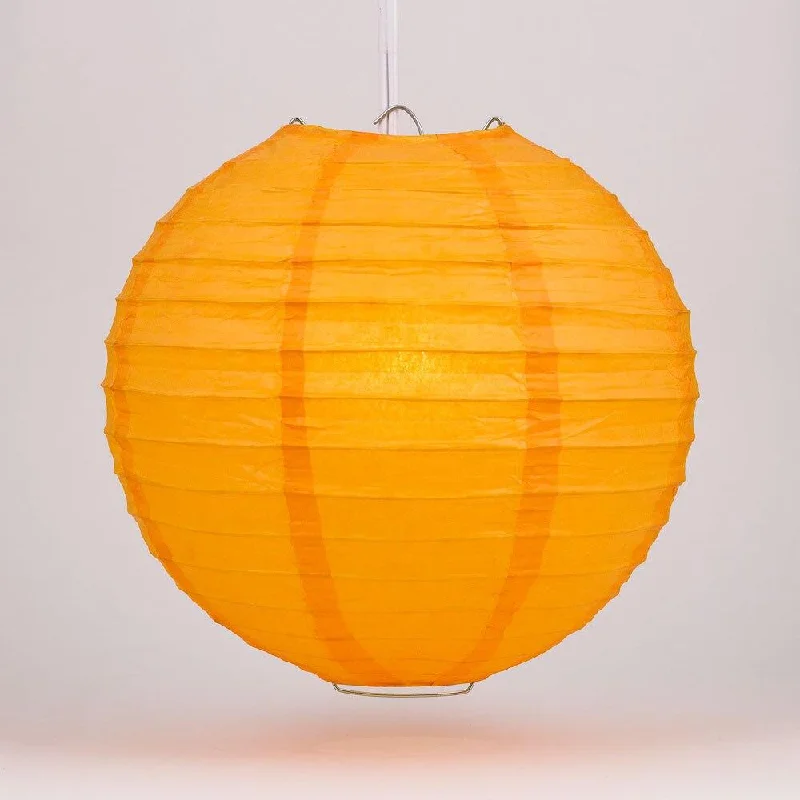 BULK PACK (12) 42" Orange Jumbo Round Paper Lantern, Even Ribbing, Chinese Hanging Wedding & Party Decoration