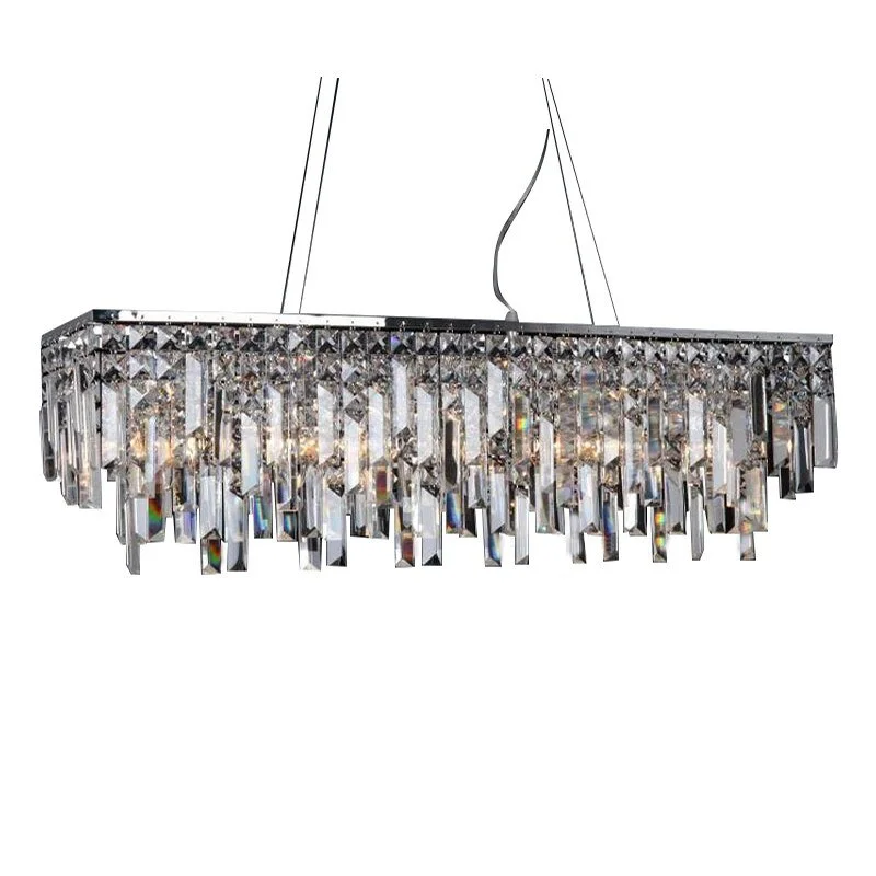 Industrial Lighting for Woodworking FactoriesLighting Modern Crystal Pendant Light Chrome Rectangle Pendant Light Guaranteed 100% (L80cm W20cm H25cm)