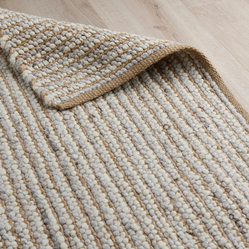 Petton Hand Woven Jute & Wool Rug - Natural & Cream