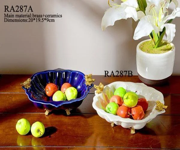 Handmade Bronze Porcelain Fruit Bowl