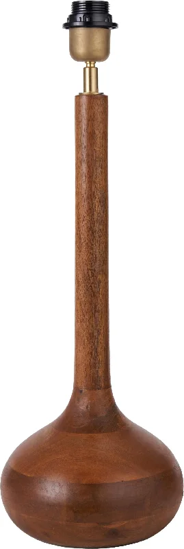 Toma Oiled Wood Tall Neck Table Lamp  - Base Only