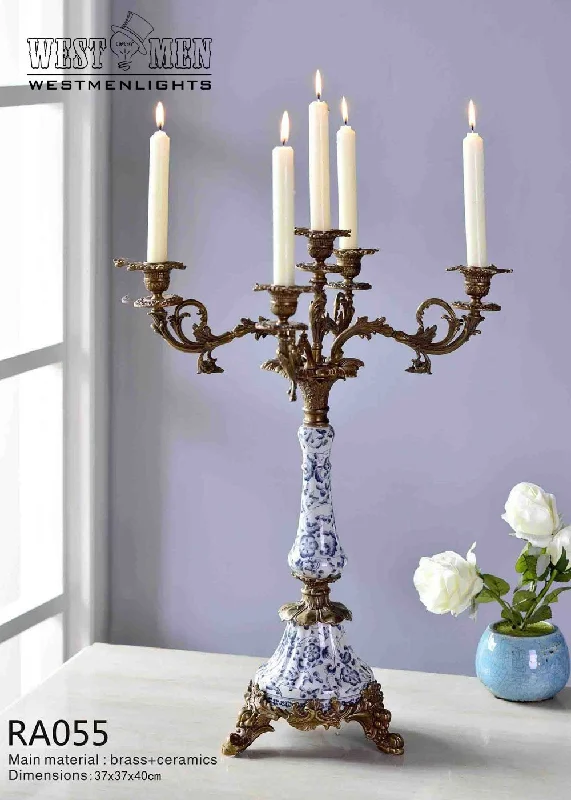 Gilt Bronze Porcelain Candelabras