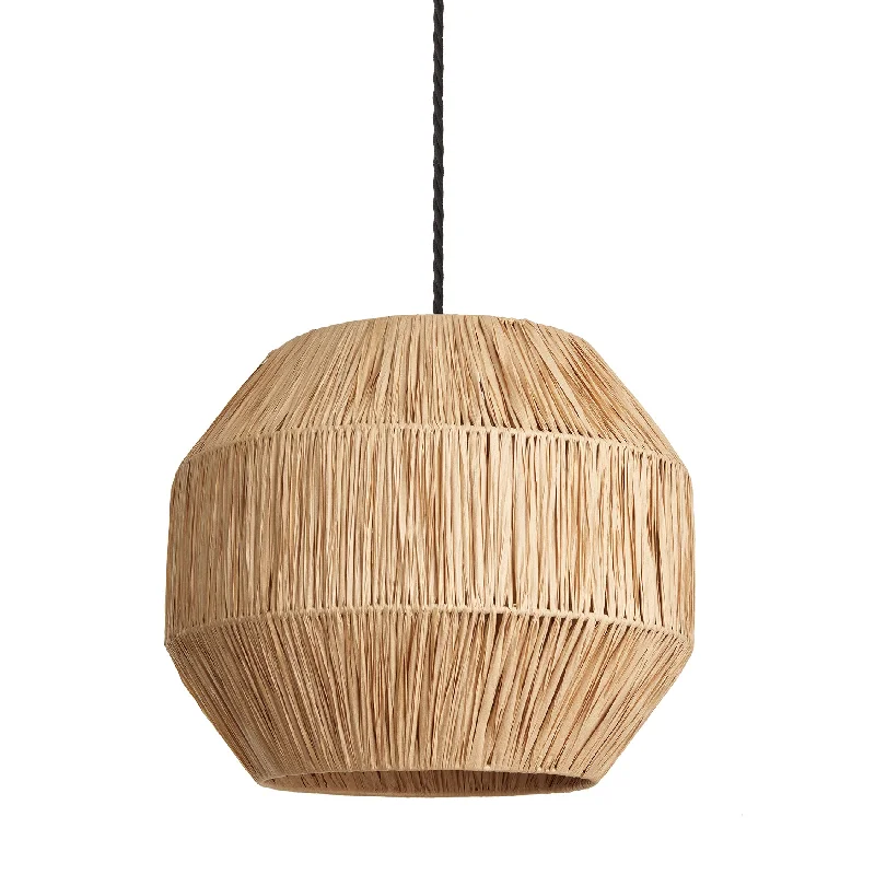 Mercury glass Edison light bulbsRaffia Ceiling Pendant Light - 16 inch - Globe - Natural