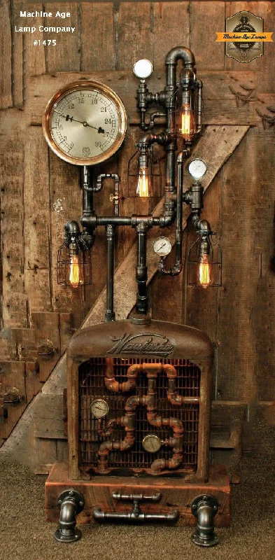 Steampunk Industrial / Floor Lamp / Barn Wood / Farm / Waukesha / #1475