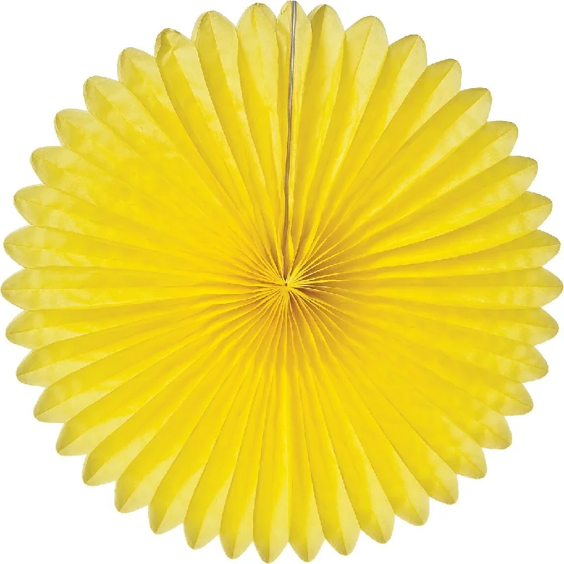 Yellow 14 Inch Hanging Paper Fan