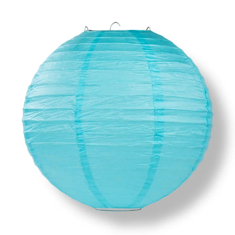 BLOWOUT 30" Baby Blue Jumbo Round Paper Lantern, Even Ribbing, Chinese Hanging Wedding & Party Decoration