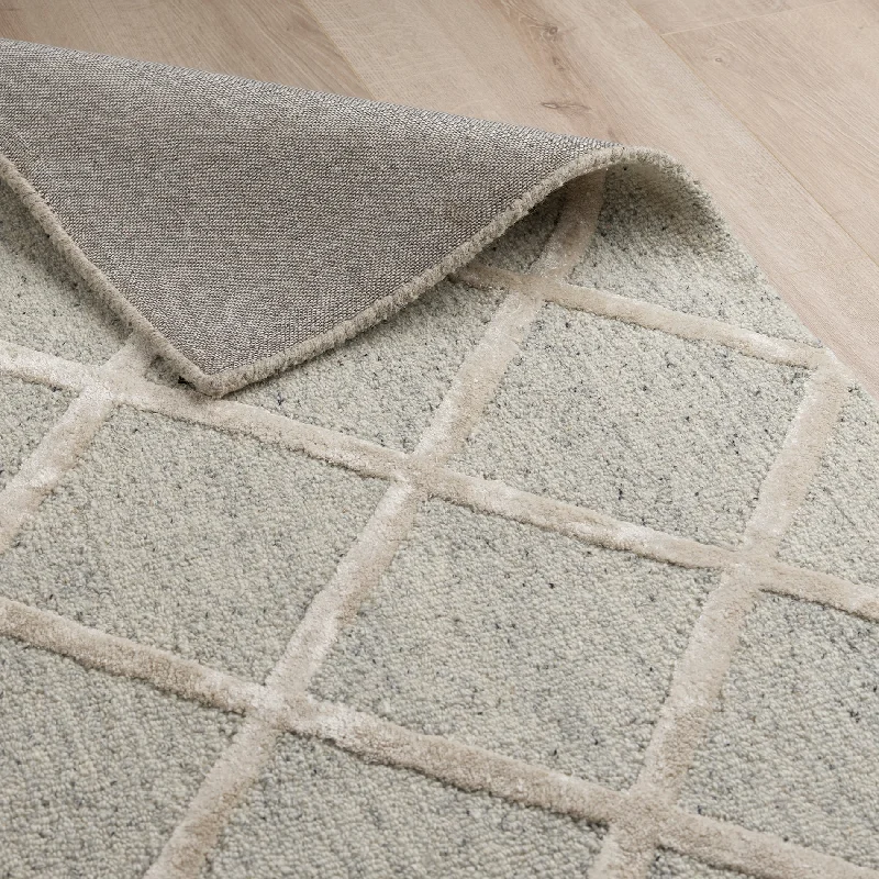 Ratho Hand Tufted Wool Rug - Grey & Cream