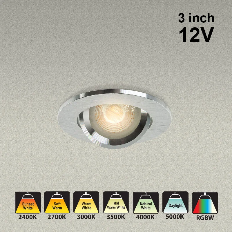 VBD-MTR-70T Low Voltage IC Rated Downlight LED Light Fixture, 3 inch Round Brushed Chrome