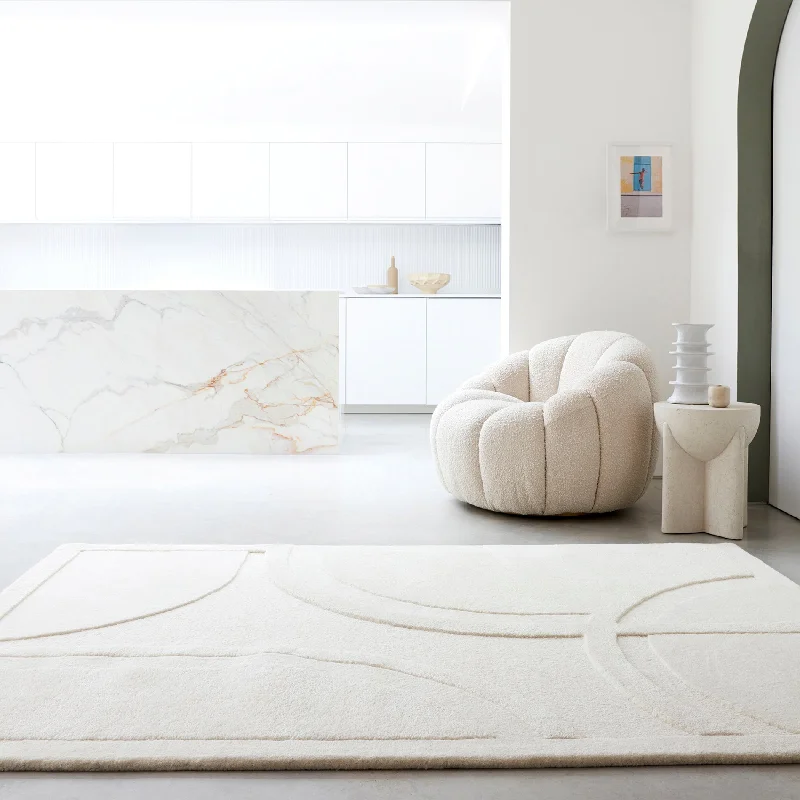 Elm Hand Tufted Wool Rug - Cream