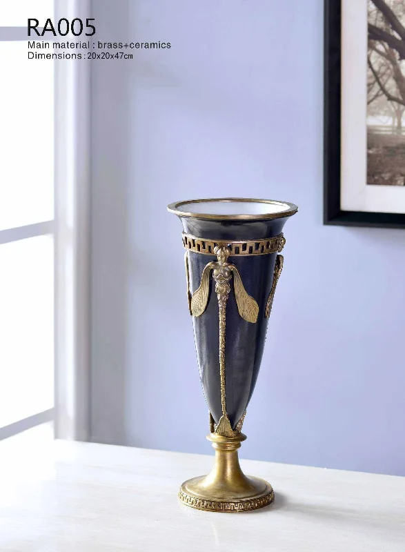 Navy Blue Decorative Vase