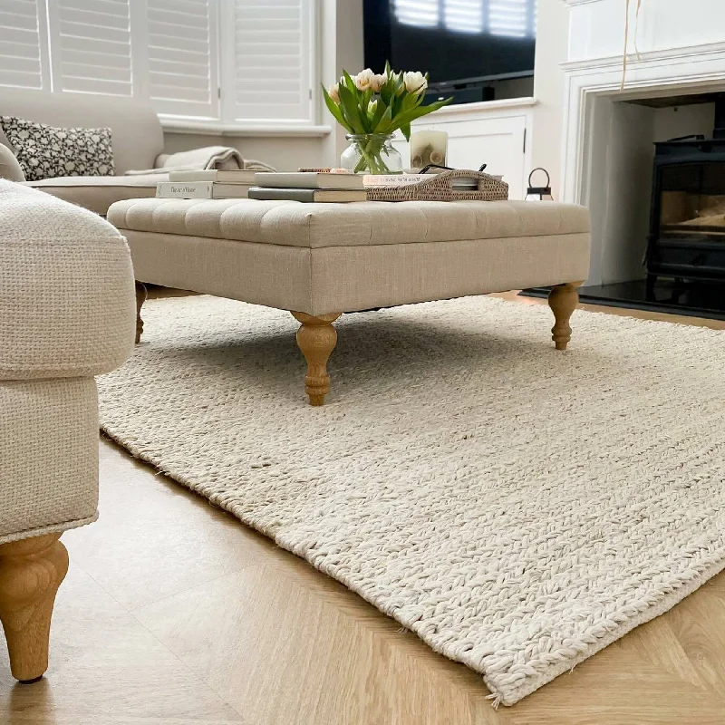 Nash Hand Woven Jute Rug - Cream