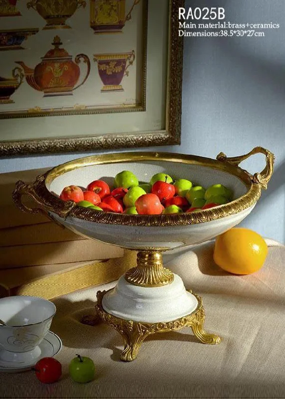 Handmade Porcelain Fruit Bowl Trophy Craft