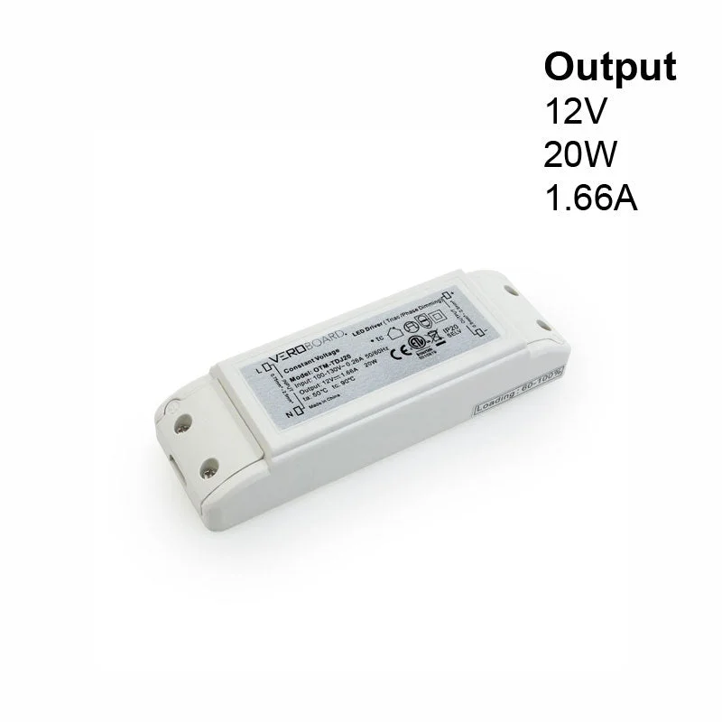 OTM-TDJ20 Triac dimmable Constant Voltage LED Driver, 12V 1.66A 20W