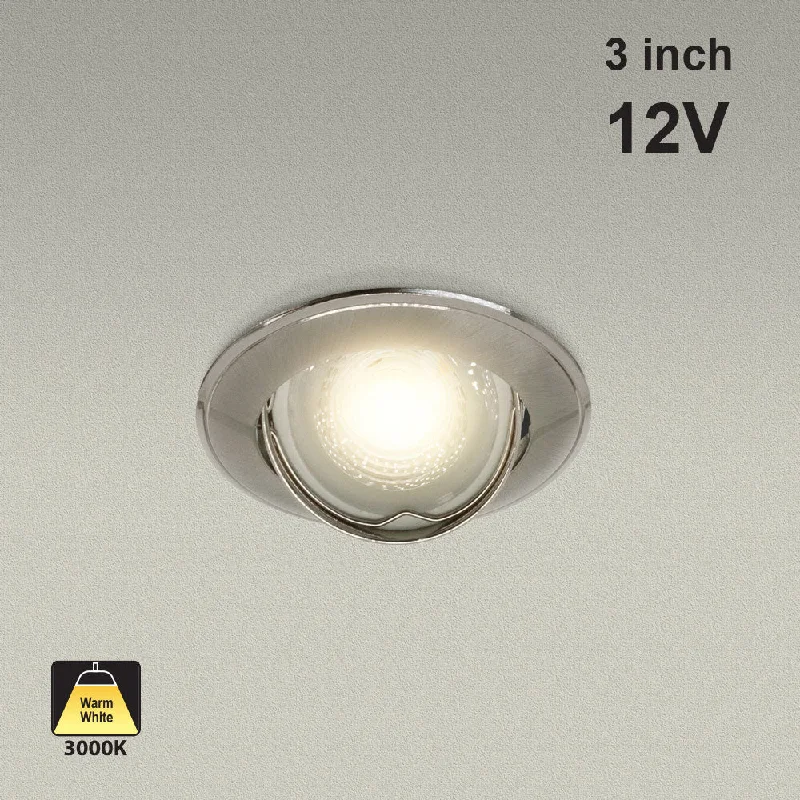 T-68 MR16 Light Fixture (Chrome), 3 inch Round Brushed Chrome