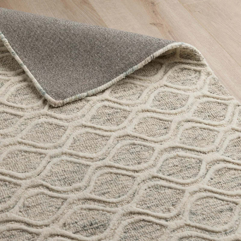 Hume Hand Tufted Wool Rug - Grey & Cream