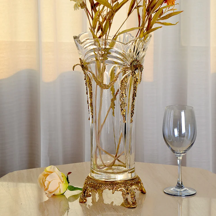 Ormolu Crystal Flower Vase Centerpiece