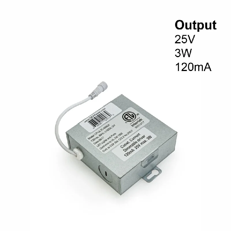 LP-ULTD-09003 Constant Current LED Junction Box Driver, 120mA 25V 3W